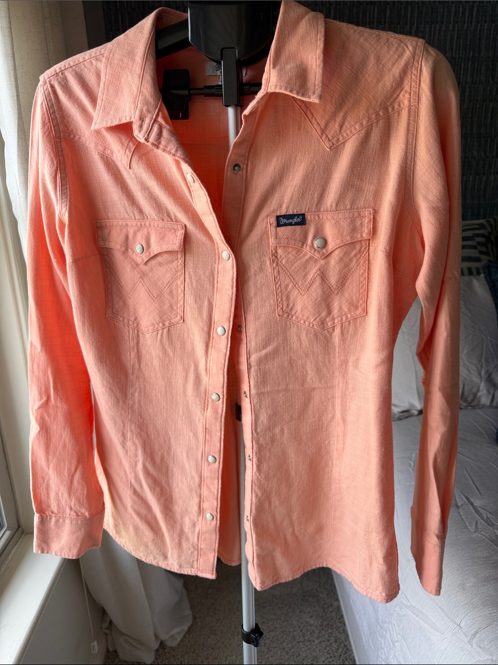 Wrangler Peach Snap-Front Western Shirt